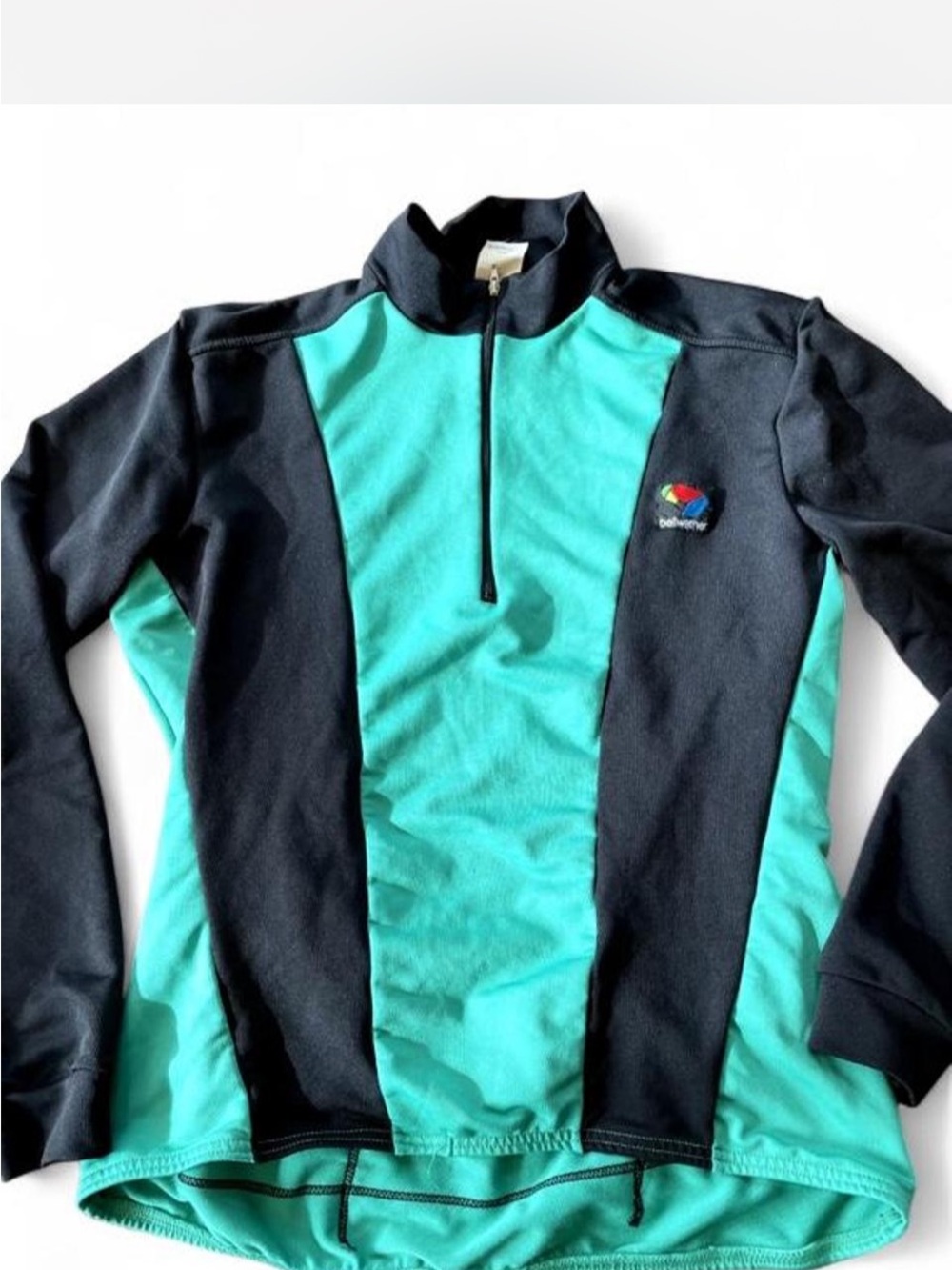 VINTAGE Bellwether Teal and Black Long-Sleeve cycling Top XL